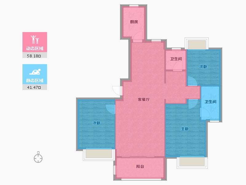 江西省-赣州市-联发君悦华庭-104.80-户型库-动静分区