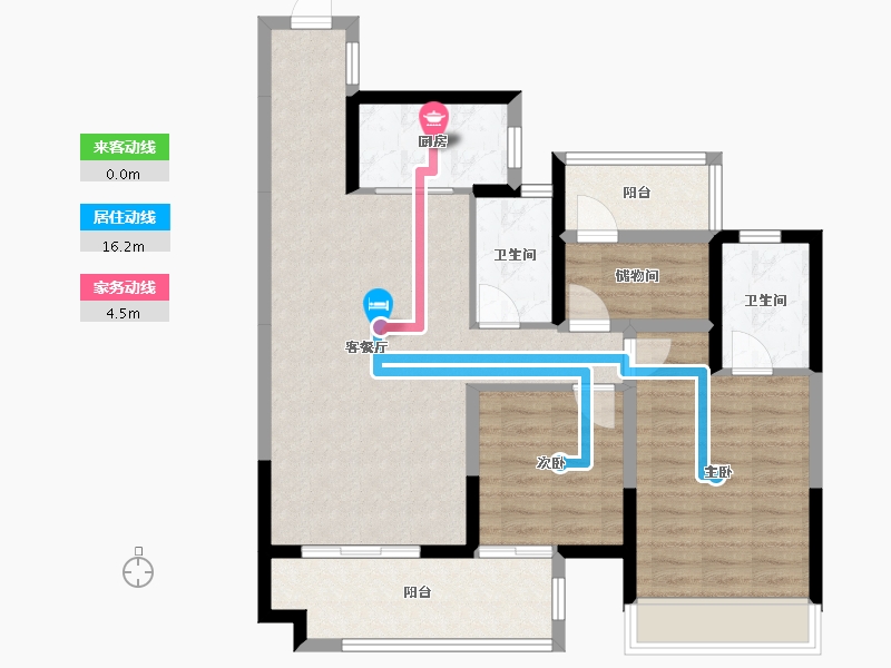 广西壮族自治区-百色市-路桥观江府-90.40-户型库-动静线