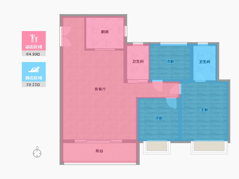 陕西省-西安市-西港澜庭-94.16-户型库-动静分区