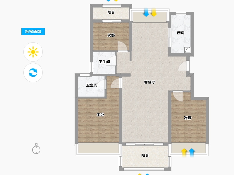 安徽省-宣城市-香悦荣府-88.00-户型库-采光通风