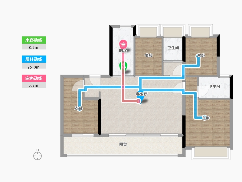 江苏省-苏州市-中建御璟峯-107.20-户型库-动静线