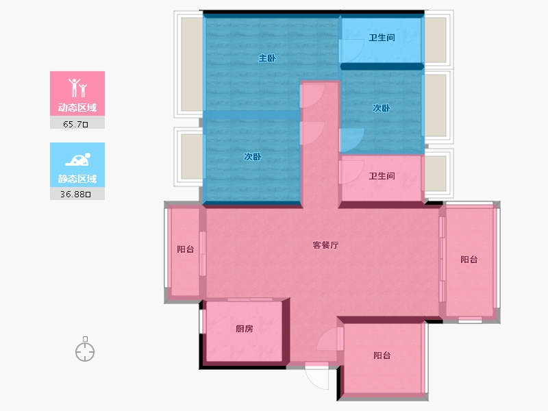 广东省-中山市-锦绣海湾城-91.18-户型库-动静分区