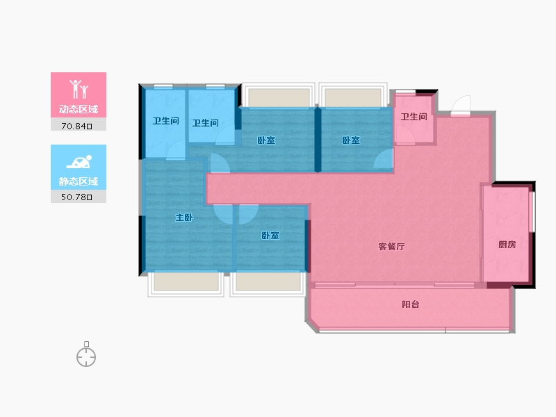 四川省-成都市-招商新川臻境-111.03-户型库-动静分区