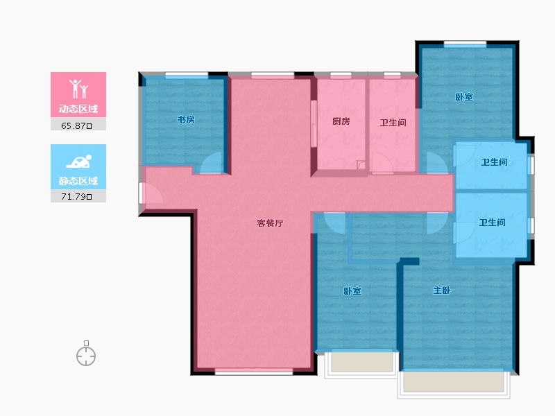 甘肃省-兰州市-保利领秀山-123.76-户型库-动静分区