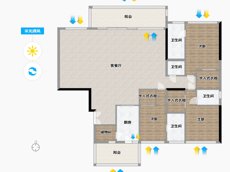 重庆-重庆市-重庆长嘉外滩-220.01-户型库-采光通风