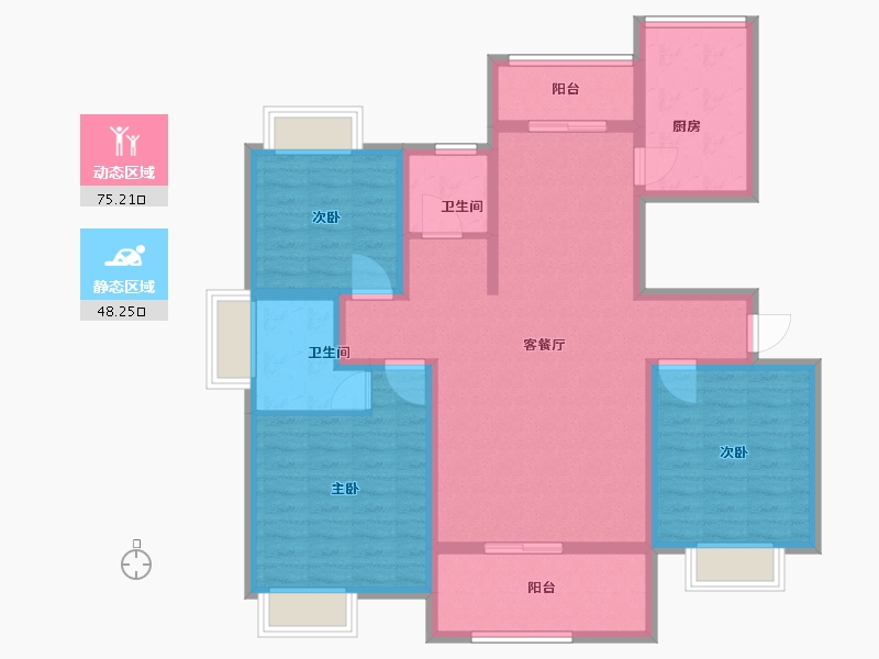 河南省-驻马店市-四季花城-110.01-户型库-动静分区