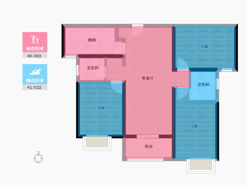 青海省-西宁市-奥园誉府-76.28-户型库-动静分区