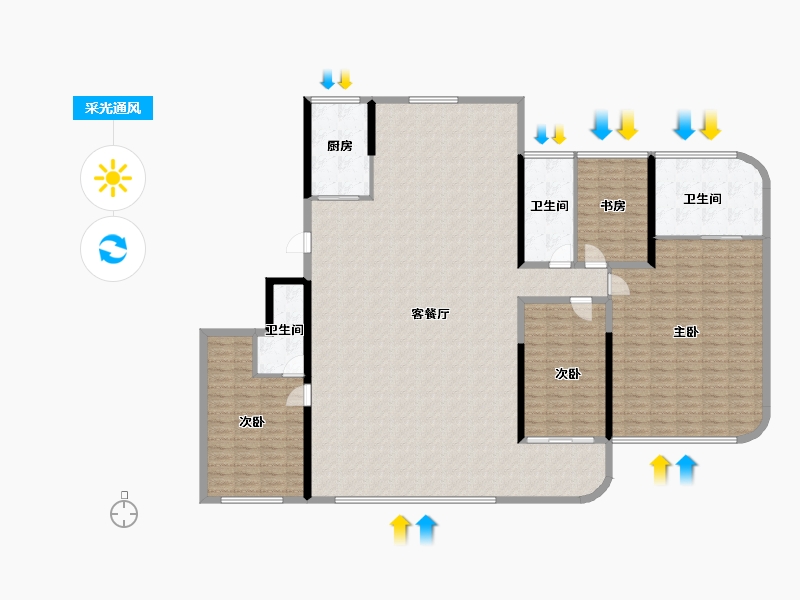 浙江省-温州市-时代滨江瑧品-224.22-户型库-采光通风