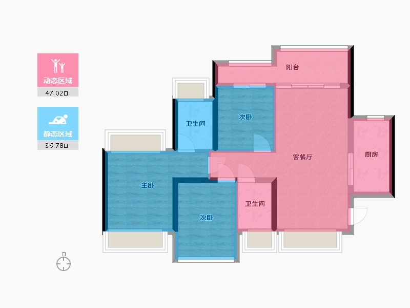 广东省-深圳市-信义君御山汇珑花园-74.50-户型库-动静分区