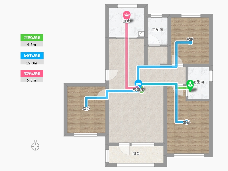 河北省-石家庄市-国仕九如-89.60-户型库-动静线