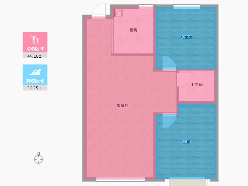 内蒙古自治区-赤峰市-航安金和学苑-65.23-户型库-动静分区