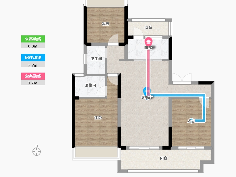 香港特别行政区-东区-天星湖畔花蔓邸-120.00-户型库-动静线