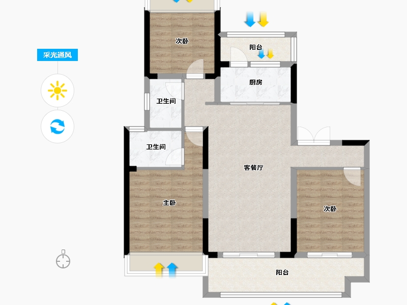 香港特别行政区-东区-天星湖畔花蔓邸-120.00-户型库-采光通风