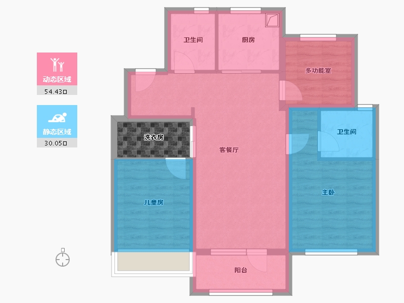 北京-北京市-北京城建·星誉BEIJING-78.73-户型库-动静分区