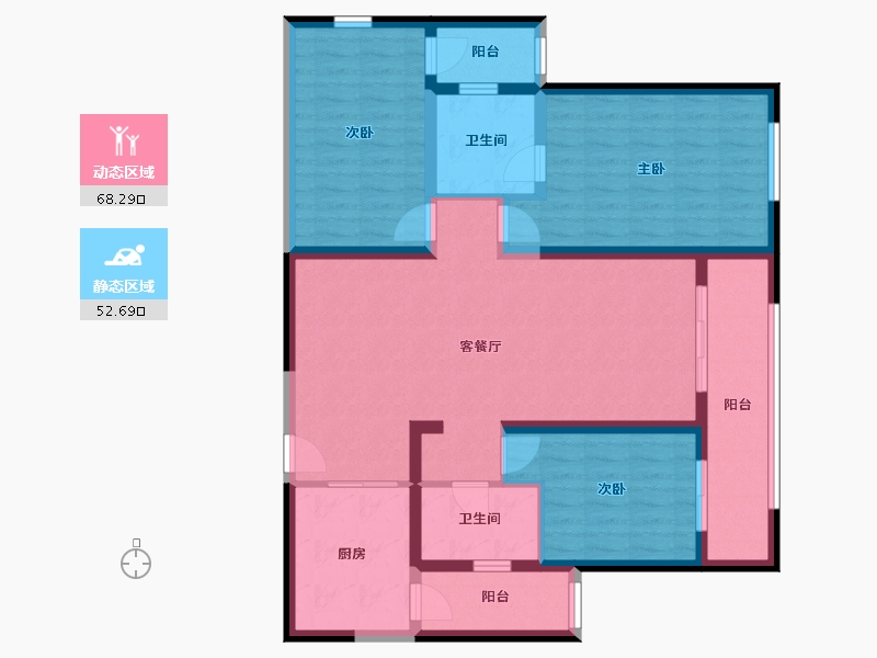 云南省-昆明市-美华璟月湾小区-108.86-户型库-动静分区