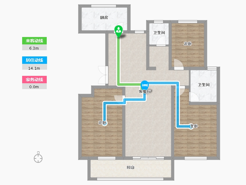 江苏省-盐城市-朗达壹号院-118.40-户型库-动静线