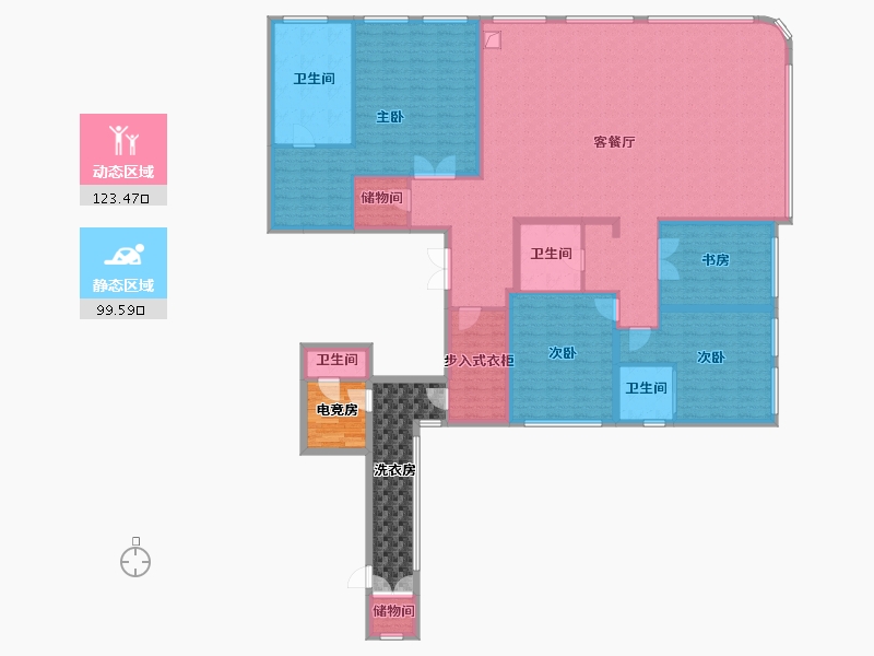 重庆-重庆市-万科锦绣滨江锦绣堂会-240.00-户型库-动静分区