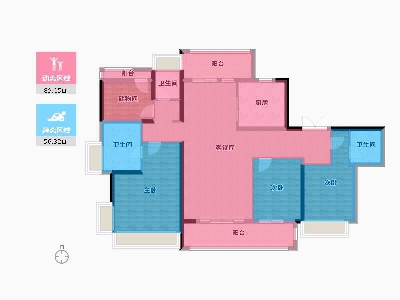 广东省-珠海市-华发琴澳新城华府-123.20-户型库-动静分区