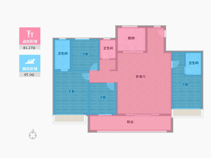 浙江省-杭州市-招商北科建望斓翠印府-150.00-户型库-动静分区