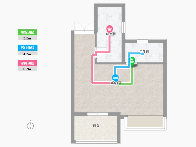 浙江省-宁波市-正鸿泊璟湾-44.97-户型库-动静线