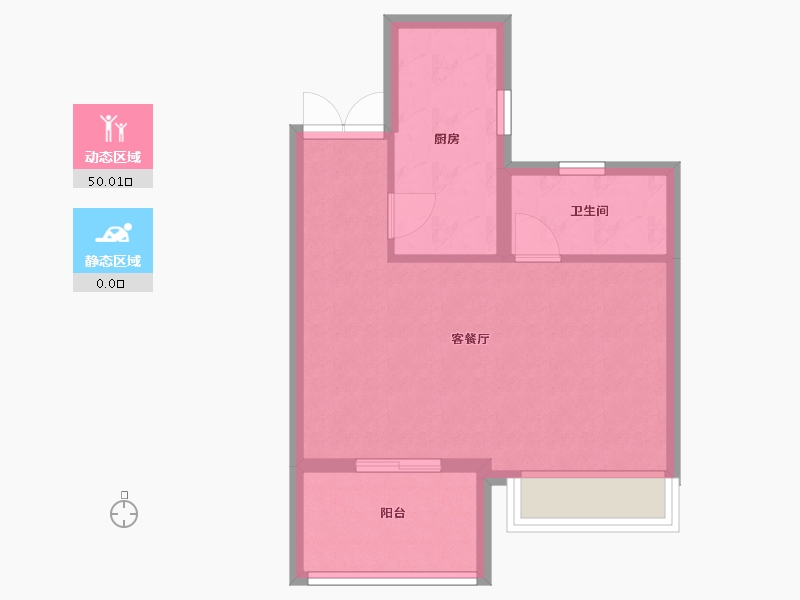 浙江省-宁波市-正鸿泊璟湾-44.97-户型库-动静分区