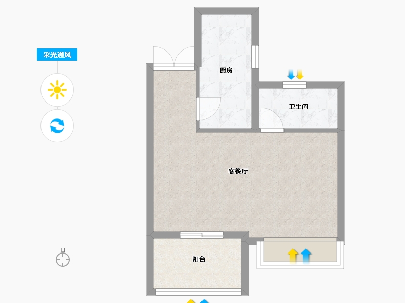 浙江省-宁波市-正鸿泊璟湾-44.97-户型库-采光通风