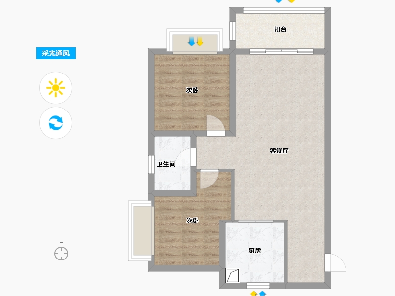 海南省-海口市-海名轩-70.00-户型库-采光通风