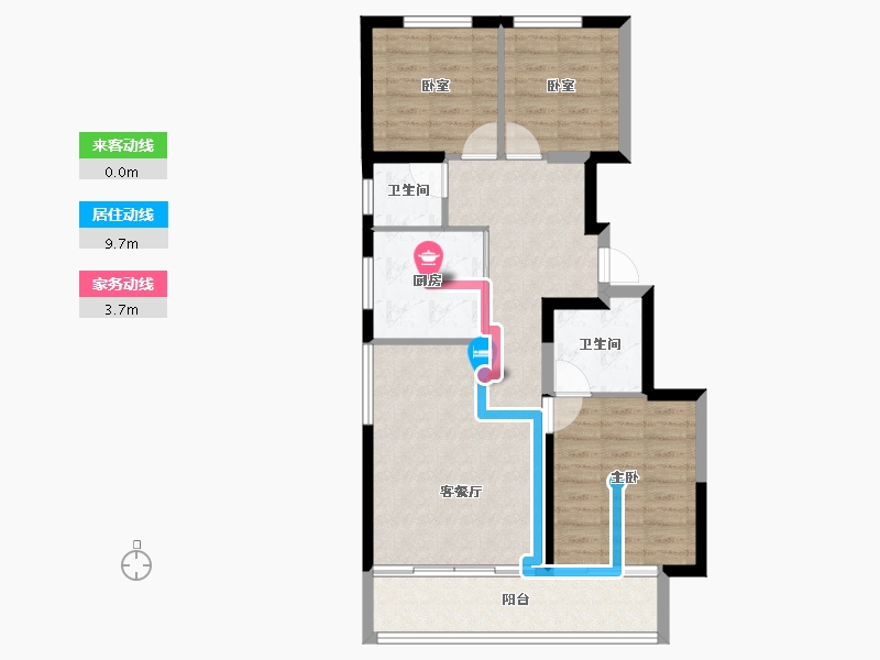 河北省-廊坊市-锦宸佳园-76.88-户型库-动静线