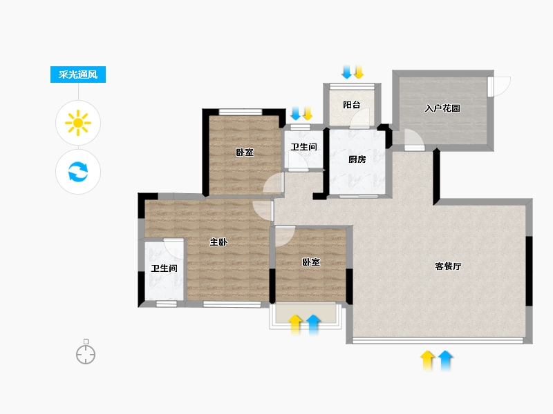 四川省-成都市-邦泰云璟-99.88-户型库-采光通风