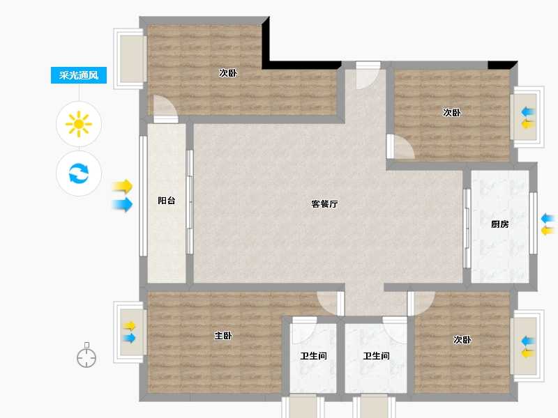 广东省-揭阳市-新晋乡自建楼-138.40-户型库-采光通风