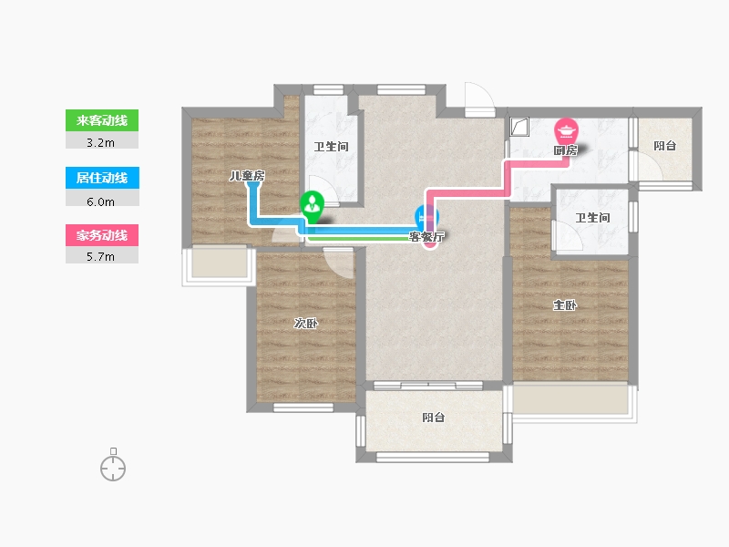 广西壮族自治区-来宾市-碧桂园-84.00-户型库-动静线