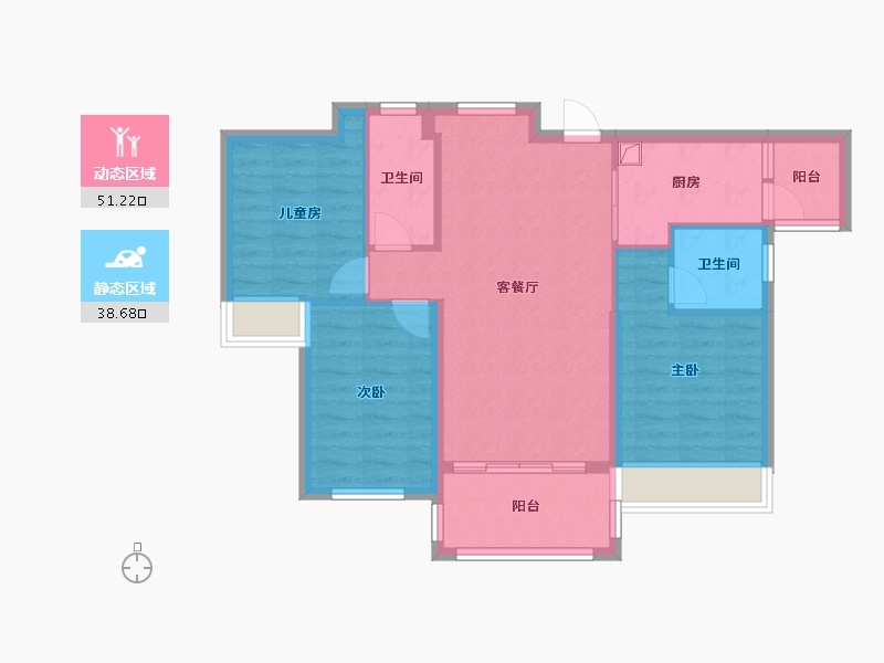 广西壮族自治区-来宾市-碧桂园-84.00-户型库-动静分区