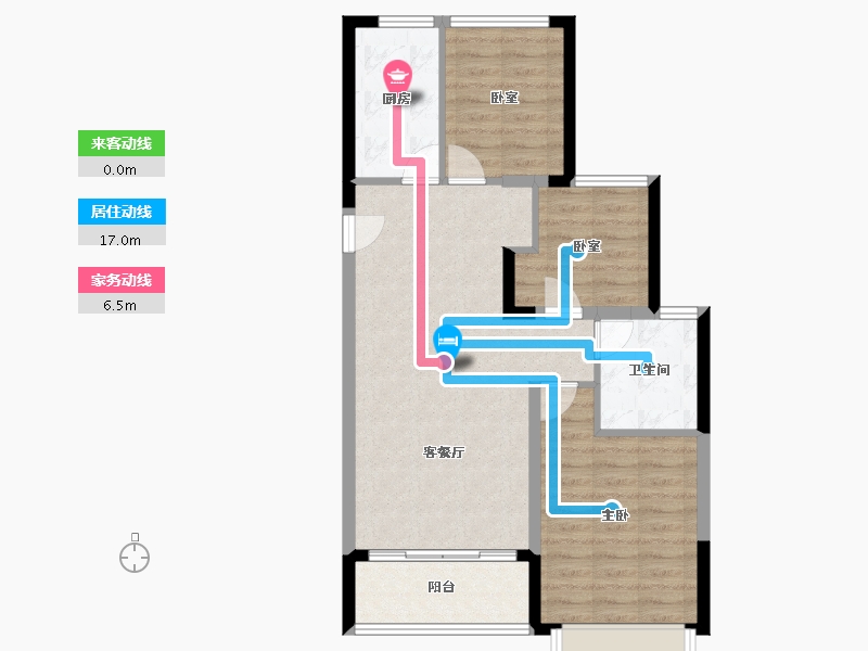 浙江省-嘉兴市-嘉兴御景湾-76.00-户型库-动静线