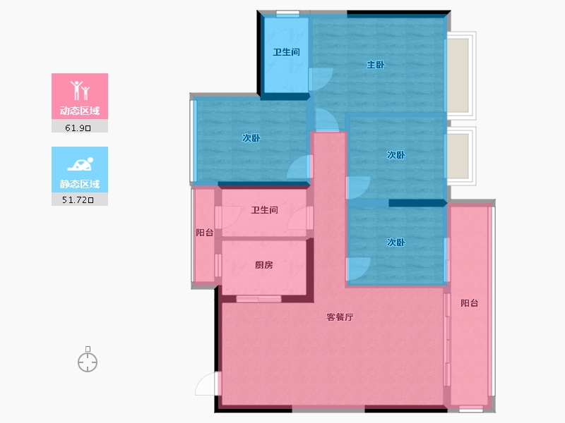 云南省-昆明市-华发书香云海-101.96-户型库-动静分区