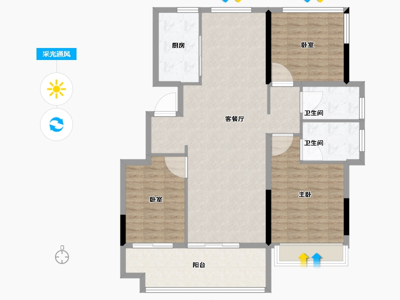 安徽省-合肥市-尚泽锦园-110.01-户型库-采光通风