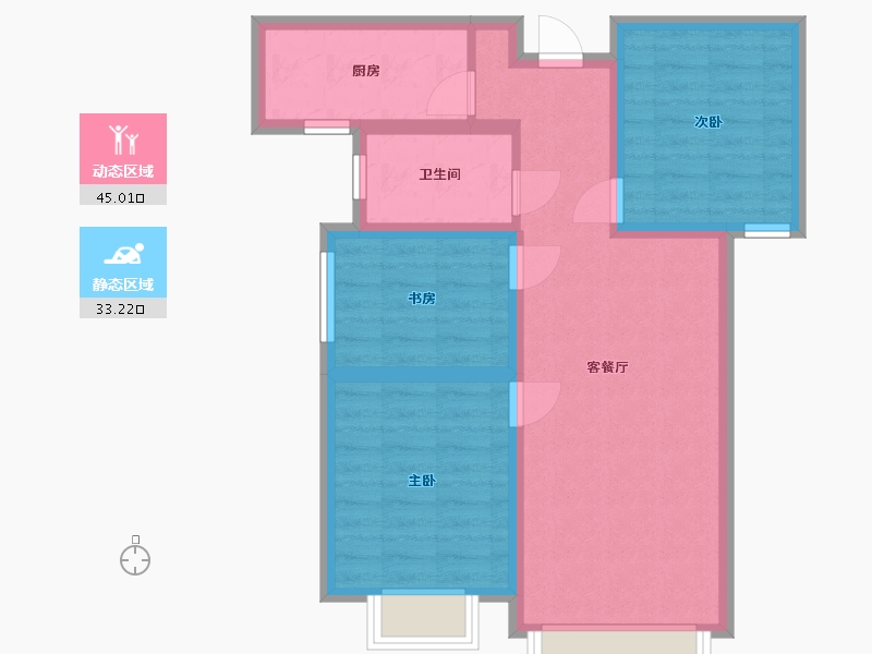 甘肃省-兰州市-保利领秀山-69.05-户型库-动静分区