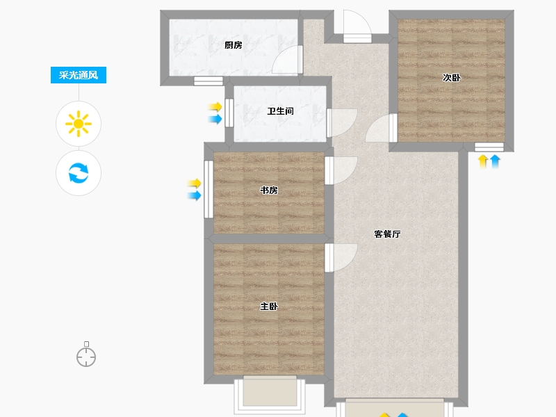 甘肃省-兰州市-保利领秀山-69.05-户型库-采光通风