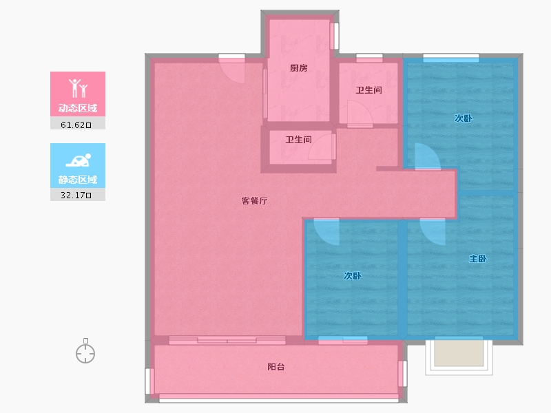 山东省-菏泽市-金府大院-84.00-户型库-动静分区