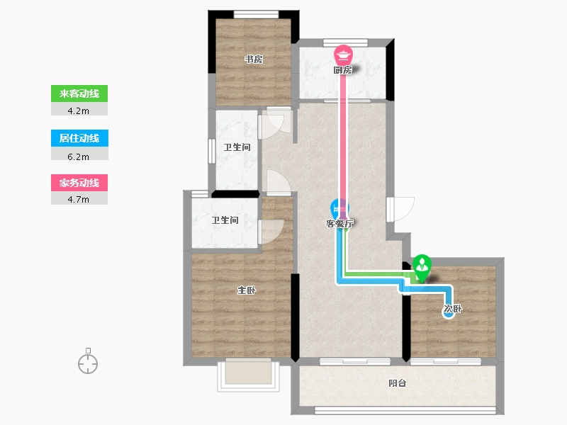 浙江省-宁波市-光映和府-77.63-户型库-动静线