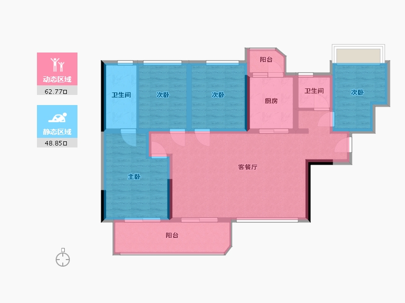 四川省-成都市-城投置地青熙蘭庭-99.71-户型库-动静分区