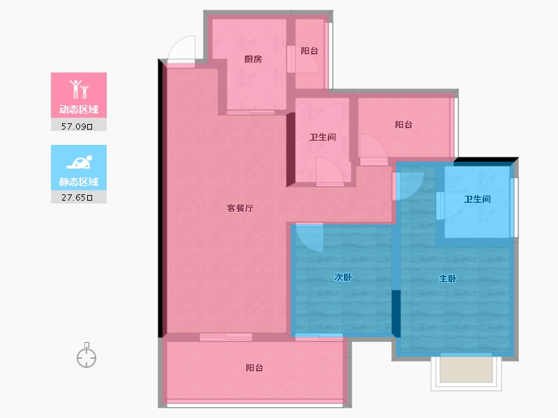 贵州省-遵义市-太东天骄一品-74.00-户型库-动静分区