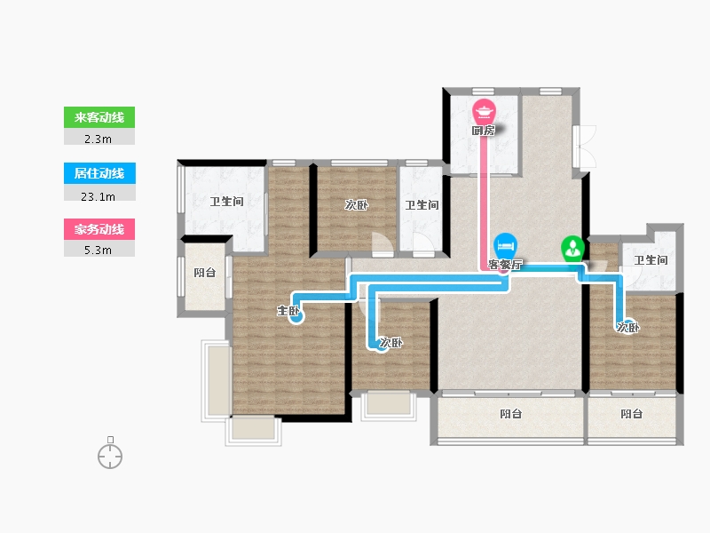 浙江省-宁波市-宁波建发璞云-145.51-户型库-动静线