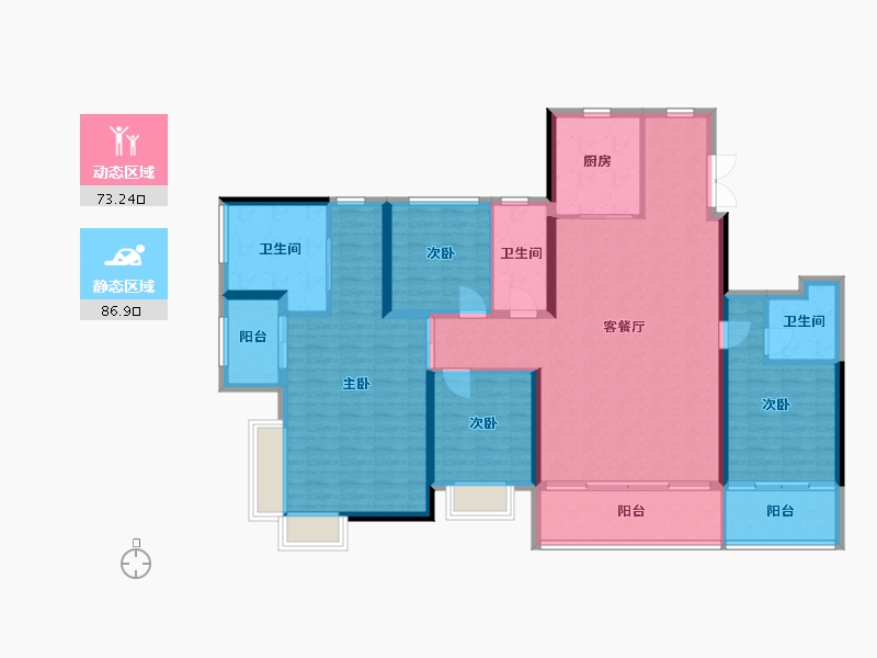 浙江省-宁波市-宁波建发璞云-145.51-户型库-动静分区