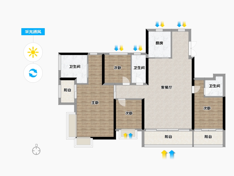 浙江省-宁波市-宁波建发璞云-145.51-户型库-采光通风