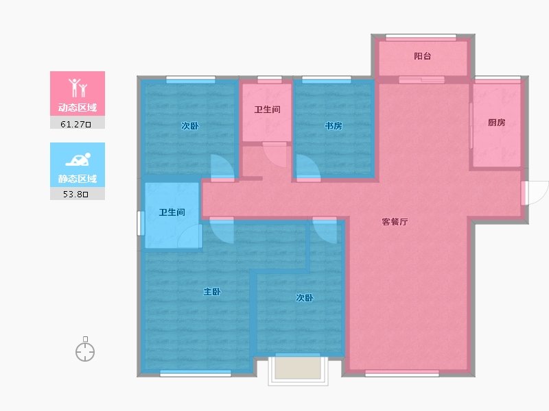 甘肃省-兰州市-保利领秀山-102.58-户型库-动静分区