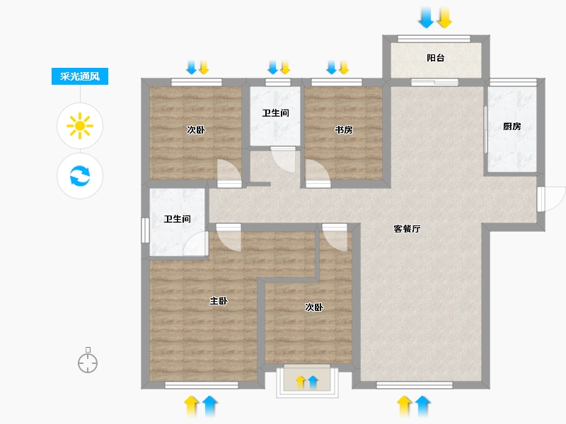 甘肃省-兰州市-保利领秀山-102.58-户型库-采光通风