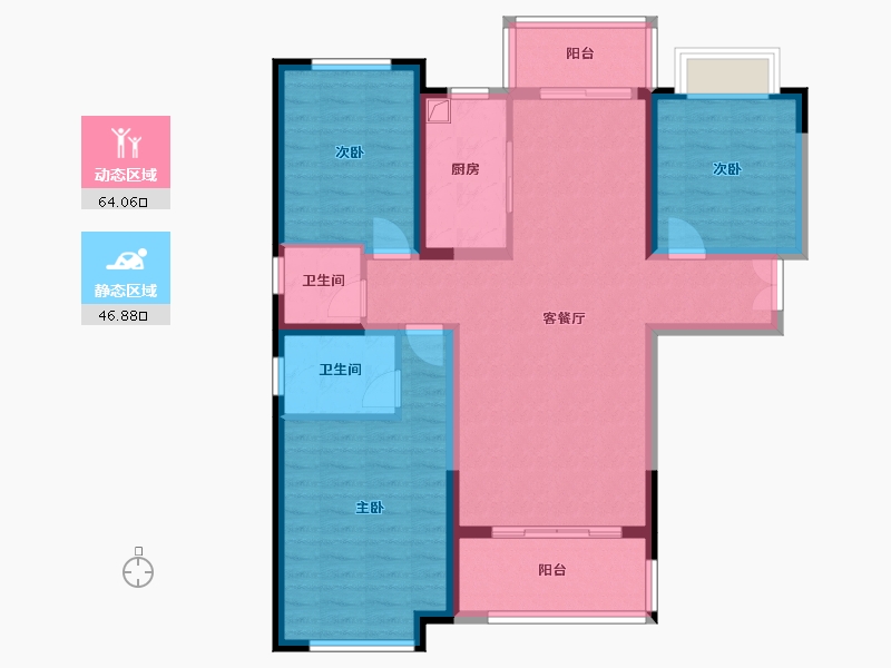 陕西省-安康市-兴安府-104.60-户型库-动静分区