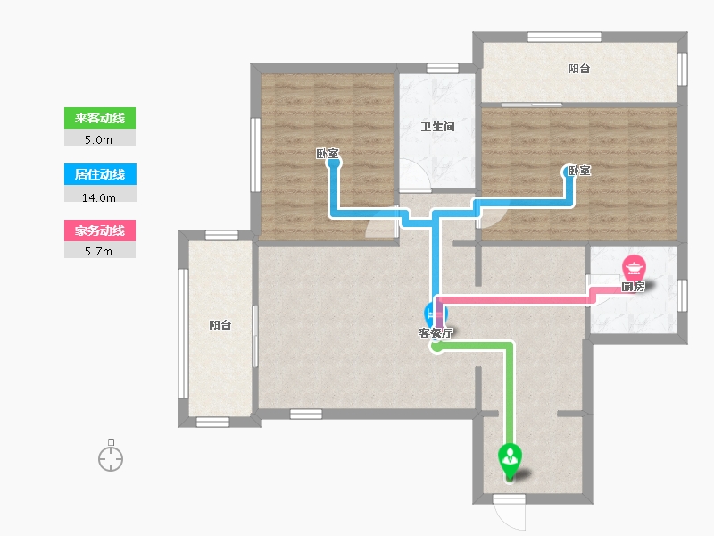 天津-天津市-燕宇花园-90.00-户型库-动静线