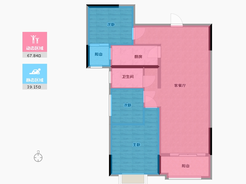 河南省-南阳市-长安福邸-96.81-户型库-动静分区