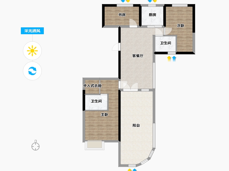 山西省-晋中市-京师城市森林花园-104.80-户型库-采光通风